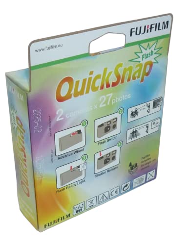 Fujifilm Quicksnap 400 Disposable Camera with Built-in Flash 54 exposures, Contains 2 x Cameras of 27 exposures Each - image 2