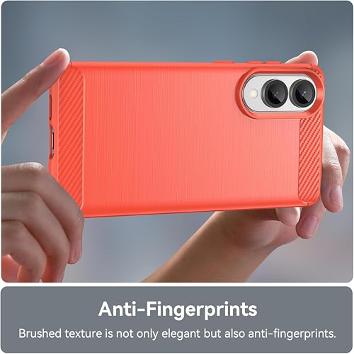 Image of Soft Carbon Fiber TPU Slim Military Grade Drop Protection Case Cover Compatible with Samsung Galaxy S25 Edge 5G (2025) (Carbon Red)