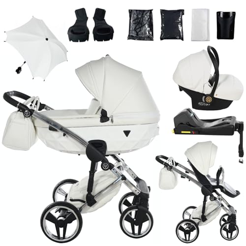 Junama Diamond Fluo Individual 15 Blanco y Plata Cochecito de