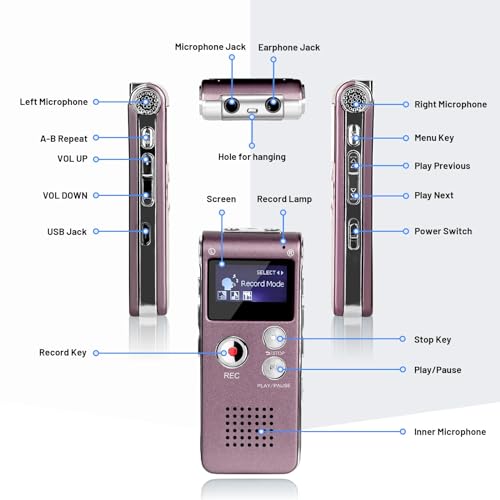 Helterfolg 8GB Dictaphone, Portable Sound Audio Recorder - Image 2