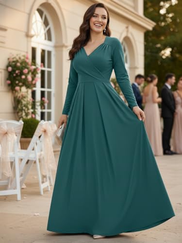 Image of KOH KOH Womens Long Sleeve Empire Cocktail Elegant Evening Versatile Maxi Dress