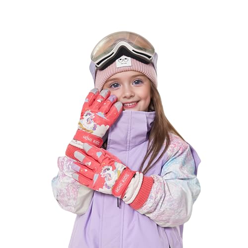 Image of RARITYUS Kids Cute Unicorn Gloves Waterproof Winter Ski Fleece Lined Snow Glove Thermal Warm Mittens for 3-9 Boys Girls