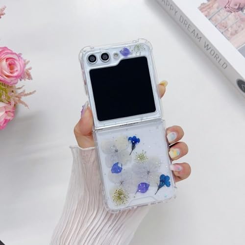 Protection Samsung Galaxy Z Flip 5 fleurie étui transparent brillant cadeau idéal