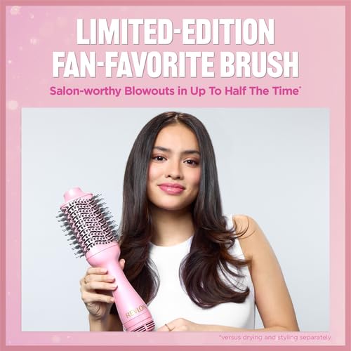 Image of REVLON One-Step Volumizer Hair Dryer and Styler for Easy Salon-Style Blowouts, Revlon Blow Dry Brush for All Hair Types and Lengths, 10th Anniversary Pink Fizz (Limited Edition)