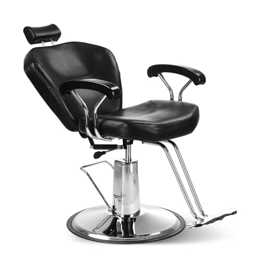 Sillón de barbero reclinable y estilizado
