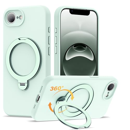 Coque iPhone 17E antichoc vert clair, protection silicone 6,1 pouces magnétique