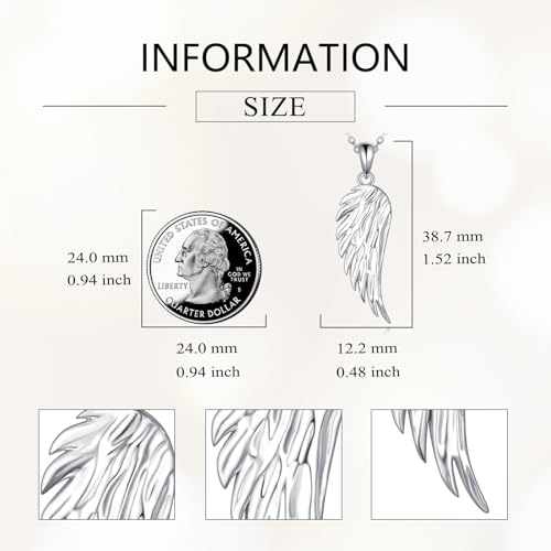 Angel Wing Necklace 925 Sterling Silver Guardian Angels Wing Pendant Amulet Healing Jewelry Gifts for Women4