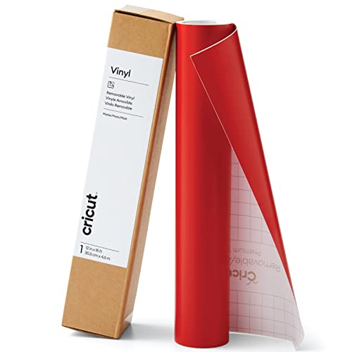 Cricut Premium Removable Vinyl Cardinal Red (12in 15ft) No-Residue Easy Removal up to 2 Years Perfect for Indoor-Outdoor DIY Projects & Removable Decals Compatible with Cricut Machines