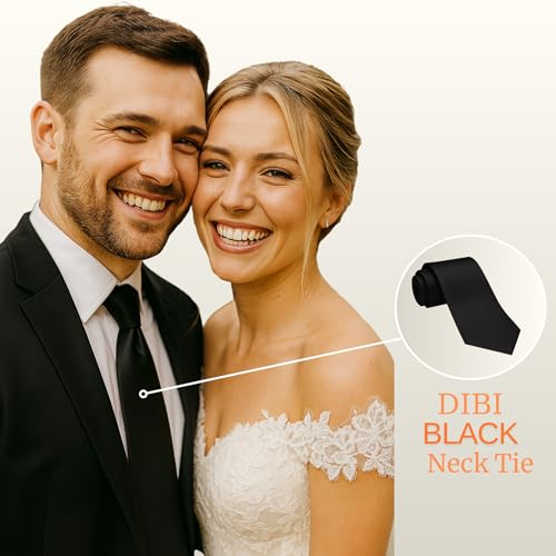 Image of Dibi Solid Color Ties for Men, Formal Mens Ties, Neck Tie, Classic Tie for Boys Women Teens, Wedding Business Costume Necktie