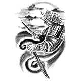 x3 Tatouage Éphémère Samurai - 1 lot de 3 Feuilles de tatouage temporaire guerrier japonais | Bras, épaule, dos, mollet, cuisse, jambe | Noir | Homme, Femme - TATTOO YOUR STYLE
