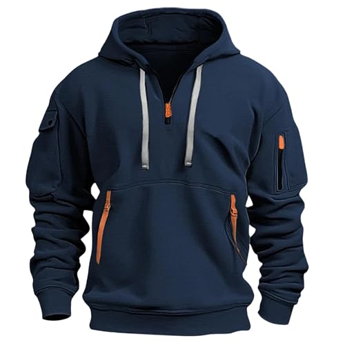 WEOPLKIN Sweatjacke Herren mit Kapuze Sweatshirt Herren Halbreißverschluss
