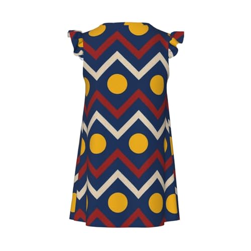 Augenstern Flutter Sleeve Nightgown Pajama Gown Zigzag Geometric Pattern Easy Pull-On Sleepwear Nightdress2