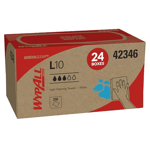 Image of WypAll GeneralClean L10 Light Cleaning Towels, 24 x 250 Sheets (42346)