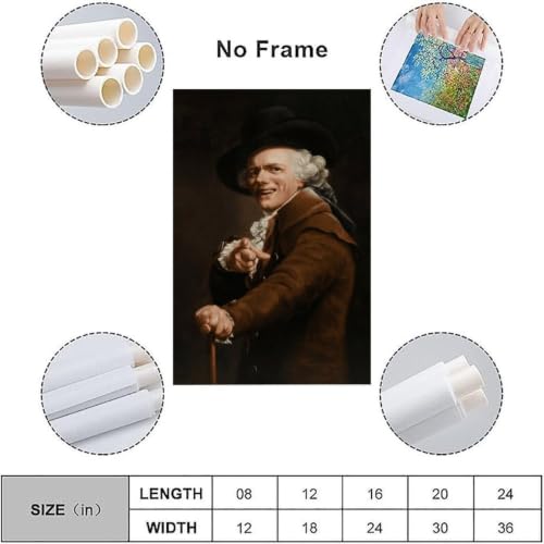 Póster de autorretrato de Joseph Ducreux para un salón moderno y divertido 3