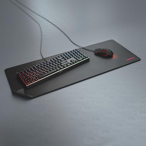 MP 2000, Tappetino Mouse in Tessuto Premium, Formato XXL (800 x 350 x 5 mm), Superficie Liscia, Precisa, Bordi Cuciti, Antiscivolo, Arrotolabile, Nero - Mouse gaming - Immagine 2
