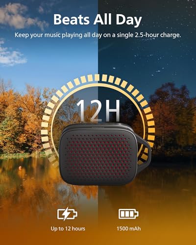Image of PHILIPS S1209 Portable Bluetooth Speaker,Wireless Speakers with Extra Bass,Quality Sound,12 H Battery,TWS Pairing,Support Stereo Sound,Bluetooth 5.3,IPX4 Waterproof,for Indoor & Outdoor,Small,Black