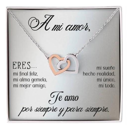 Bramart Collar Mujer Al mi Amor, Plata - Ideas de Regalos para ella, Aniversario de Matrimonio, Cumpleaños o Navidad - Estuche con DEDICATORIA incluido (A mi Amor)
