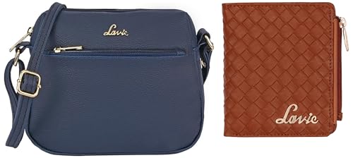 Image of Lavie Sara small sling bag for women (NAVY) Women's Small Bifold Purse | Ladies 2 Fold Wallet