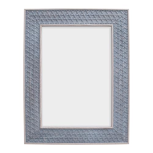 Image of GOLDEN PEACOCK Set of 2 Antique Grey 5x7 Photo Frames, Wall & Tabletop | Textured Picture Holders with Clear Glass Front for Family Photos, Office Display, Home Decor & Gifting