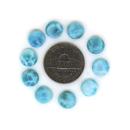 Larimar calibré 9mm cabochon rond, la solution pour sertir vos bagues sans défaut