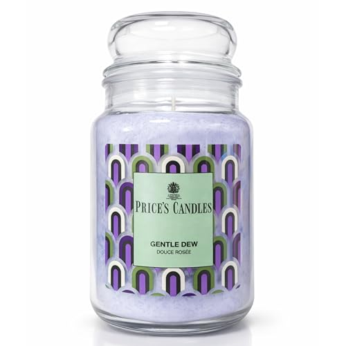 Prices Candles Gentle Dew - Scented Candle in Large Jar - Chamomile Morning Dew & Floral Fragrance - Up to 130 Hours of Clean Fresh Quality Long Lasting Scent - Glass with Lid