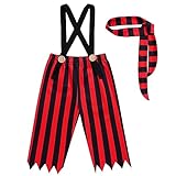 piratenkostüm selber machen frau Design: Das Halloween Kostüm Pirat, Feuerwehrmann oder Astronaut lose Hose mit X-Rücken Hosenträger, macht Ihr Junge sieht gut aus und charmant. Hohe dehnbare Bund lose Hose, noch eng noch locker, kann eine schmeichelhafte zu Ihrem Körper bieten. Verstellbare X Hosenträger können die Hose durch die Knopflöcher festhalten. Jeder Riemen hat zwei Knopflöcher, bequem, um die Dichtigkeit einzustellen
