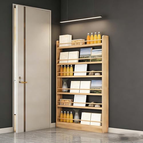 LCNDKF 6 Tier Slim Wall Mount Bookshelf - Behind Door