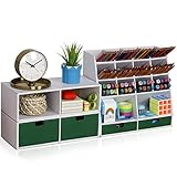 Darfoo Schreibtisch Organizer Kinder aus Pappe - Multifunktionaler DIY Stiftehalter mit 16 Fächern und 4 Schubladen für Büro, Zuhause und Schule, FSC-zertifiziert (Weiß)