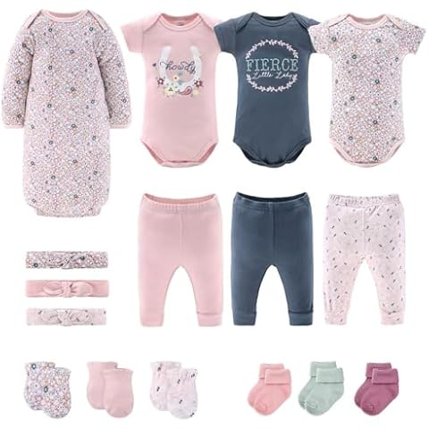 The Peanutshell 16 Piece Layette Set for Baby Girls - Floral Cover