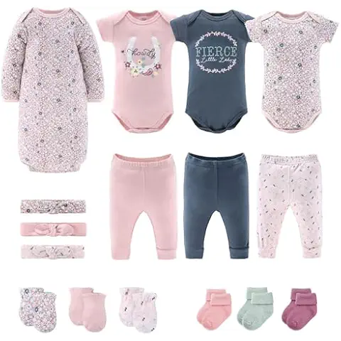 The Peanutshell 16 Piece Layette Set for Baby Girls - Floral Cover