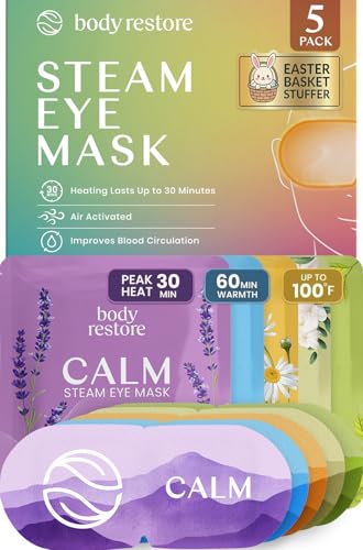 Body Restore Heated Eye Mask 5 Pack – Easter Basket Stuffers, Easter Birthday Gifts for Women &...