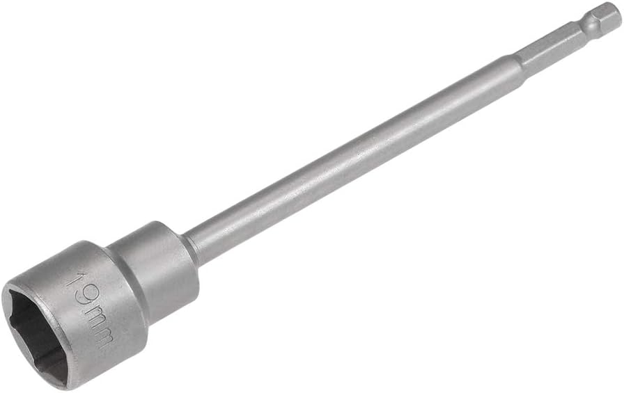 uxcell 1/4" Quick-Change Hex Shank 19mm Magnetic Nut Setter Driver Drill Bit, 150mm Length, Metric