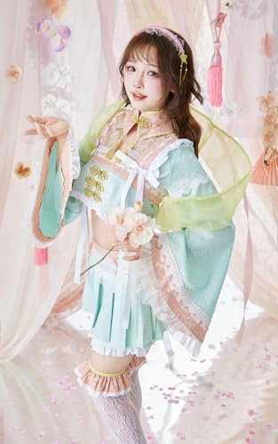 [Malymoon] コスプレ 織姫 七夕 紫 レース セットアップ ドレス 青 衣装 仮装 マリームーン 9点セット 9680-3 詳細画像3