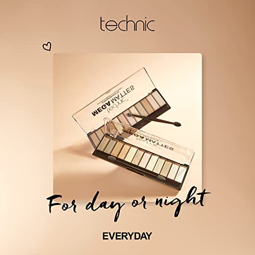 Technic Mega Mattes Nude Eyeshadow Palette - 12 Pigmented, Professional, Long Lasting, Easy to Apply and Blendable Matte Shades for the Perfect Look for Day or Night 18g - Image 6