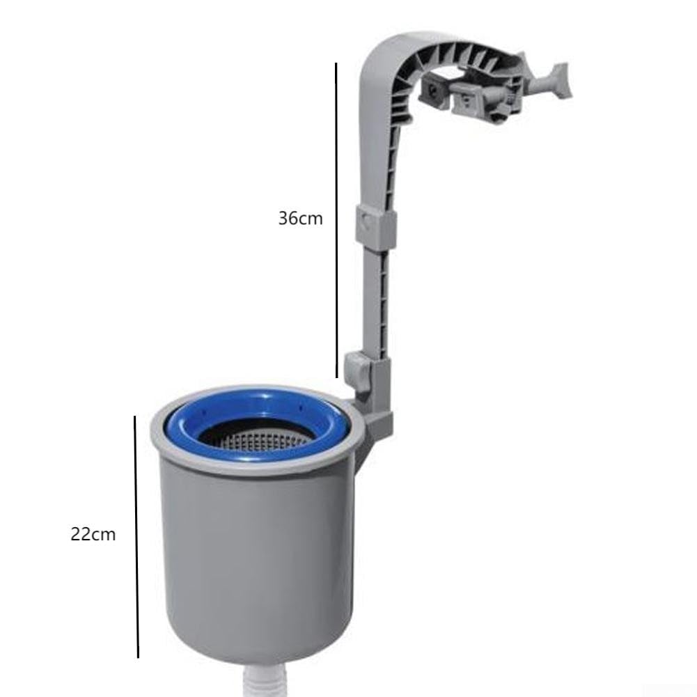 Skimmer regolabile da parete blu per piscina con robusto cestello in plastica, efficiente cattura detriti per la manutenzione della piscina interrata e fuori terra