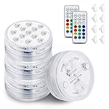 UBEGOOD Submersible Swimming Pool Lights, Upgraded Waterproof Underwater LED Light with Suction Cups and Magnet for Pond, Hot Tub, Fountain, Aquarium, Vase, Christmas New Year Party Decor (4 Packs)