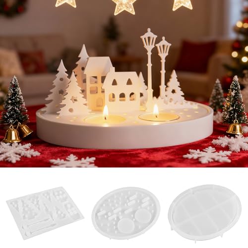 3Pcs Candle Moulds WideSmart Reusable Silicone Moulds 3D Silicone Christmas Tree Moulds Candle Moulds for Candle Making for Birthday Anniversary Wedding Party Decoration
