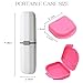 UBLNNFY 7PCS Denture Bath Case Cup Kit Denture Brush Kit False Teeth Cleaning Tools with 3 Brush, 2 Retainer and Bath Cases with Carry Box, Pink&White(White Case)