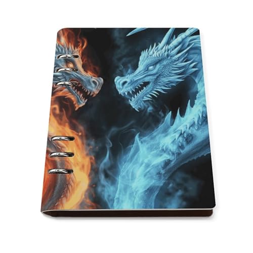 Cuaderno A5 recargable de 6 anillas con cubierta duradera de dragones