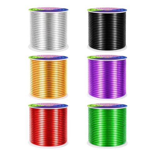Image of Mandala Crafts 13 GA Silver Black Red Assorted Anodized Aluminum Craft Wire | 300 FT, Colored, Flexible, Bendable for Bonsai Armature Sculpting Wire Wrapping Jewelry Making, Weather & Tarnish Resistant