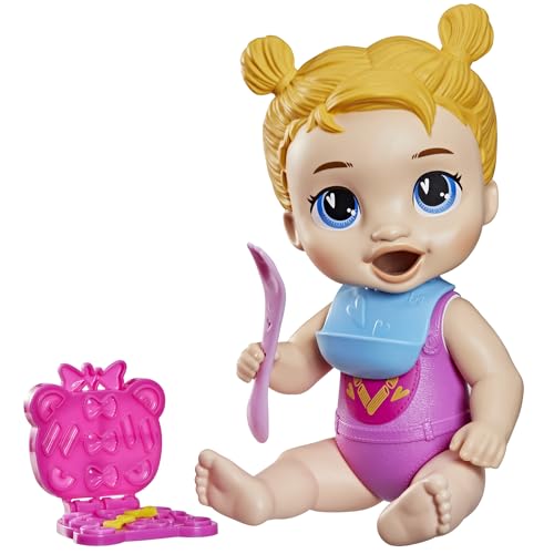 Baby Alive Dinnertime Creations, Blonde Hair Doll with Play Food Accessories, 11 inches, Toys for 3+ Year Old Girls and Boys