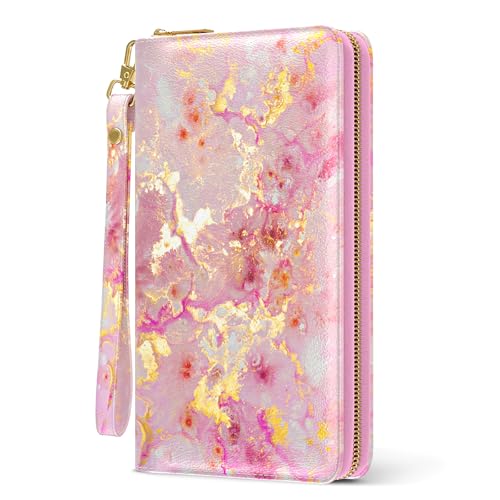 Image of Aiawoxc Womens Wallet, RFID Wristlet Wallets for Women, Ladies Clutch Purses, Large Travel Card Holder with Phone Holder | RFID