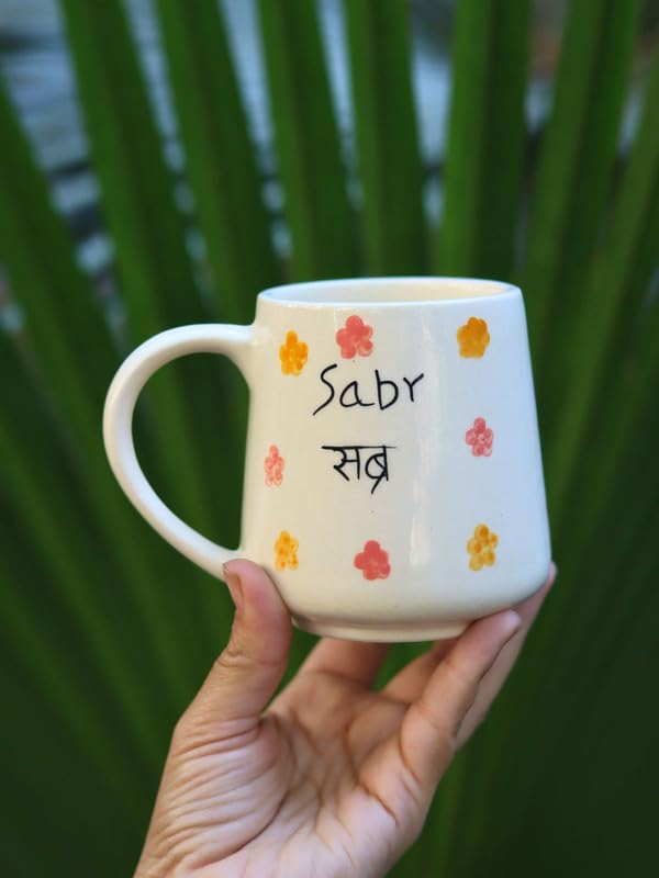 Image of WEAVING HOMES Set of 1 Sabr Mug (250ml) Microwave & Dishwasher Safe