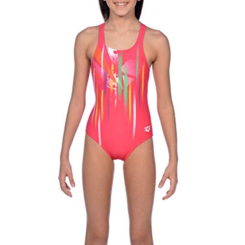 Arena G Jr V Back One Piece L Bañador Deportivo Niña Revelation, Niñas, Freak Rose-Yellow Star, 10-11