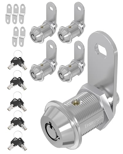 Trampgik RV Storage Locks 7/8 Camper Compartment Storage Door Locks with Keys for RV Camper Travel Trailer Drawer Cabinet Toolcart Storage 7/8 Inch 5 Locks with 10 Keyed Alike Chrome