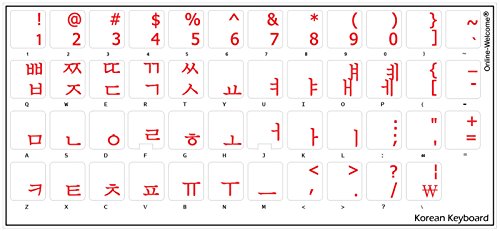 Etiquetas transparentes con letras coreanas para teclados
