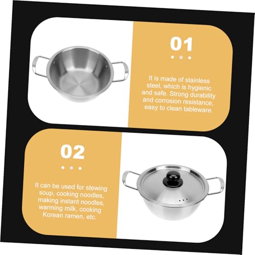 Veemoon Korean Noodle Pot with Lid - Stainless Steel Non-Stick Cookware for Home Pasta Cooking and Induction Ramen Preparation - Image 9