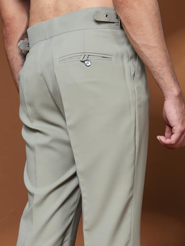 Image of Gurkha Pants for Men | Trouser for Men | Formal Pant | Classic Buckle | Bell Bottom Trouser High Waist Pleated Casual Trousers | Flared Bottom Leg Pants for Office Smart Casual Travel Party