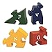 Bits and Pieces - Wooden Alphabet Giraffe Puzzle - Learn ABCs and 123s - Colorful Large 3/4 Inch Thick, Non-Toxic Paint