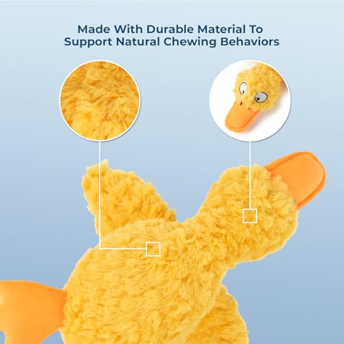 Image of Best Pet Supplies Interactive Squeaky Dog Chew Toy, Ideal Dog Toys for Chewers, Small, Medium & Large Dogs, and Fetch Lovers - Ducky Doodle (Yellow), Small